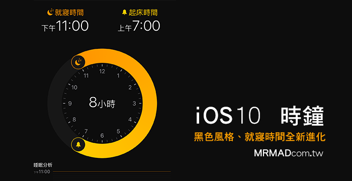 iOS時鐘黑色風格與功能大改進！加入就寢時間來記錄你的睡眠品質
