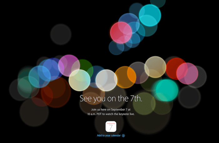 apple event date iphone 7