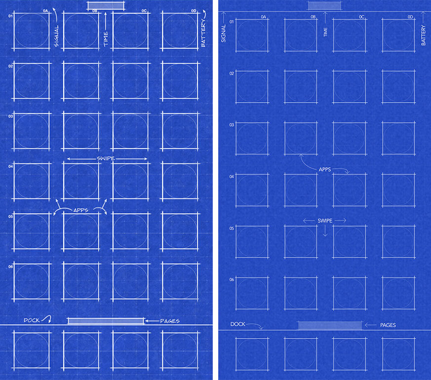iPhone Plus blueprint wallpaper a