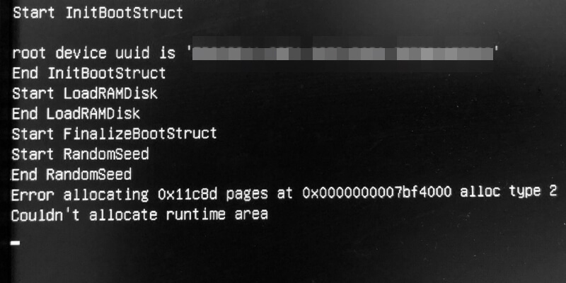 error allocating 0x11c8d pages at 0x0000 alloc type 2
