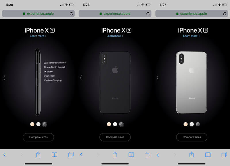 蘋果推出隱藏版iPhone XS 宣傳網頁，手機旋轉3D模型也會轉動1
