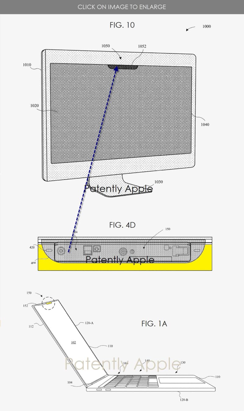 Apple最新iMac結合Face ID 專利，圖來自patentlyapple