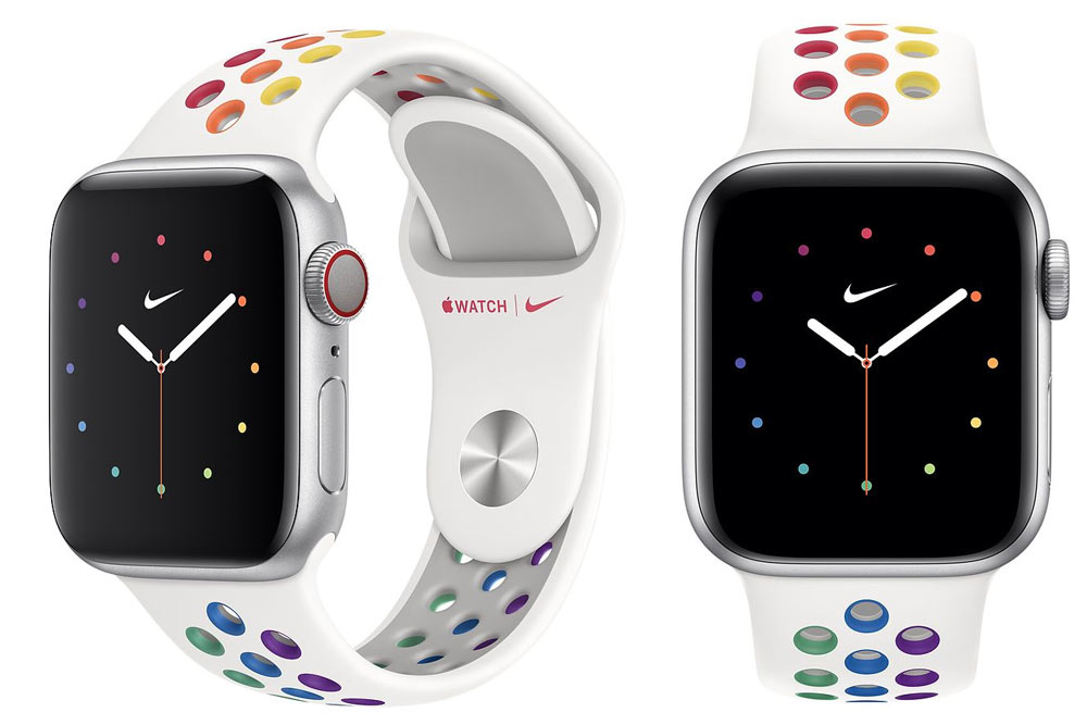 Nike Apple Watch彩虹版運動型錶帶（來自Apple官網）