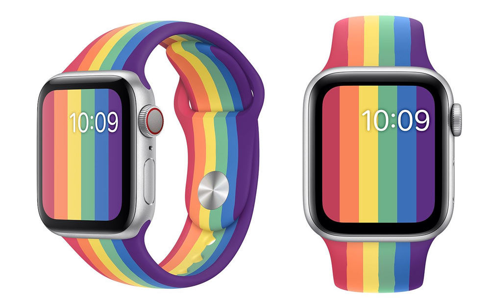 Apple Watch彩虹版運動型錶帶（來自Apple官網）