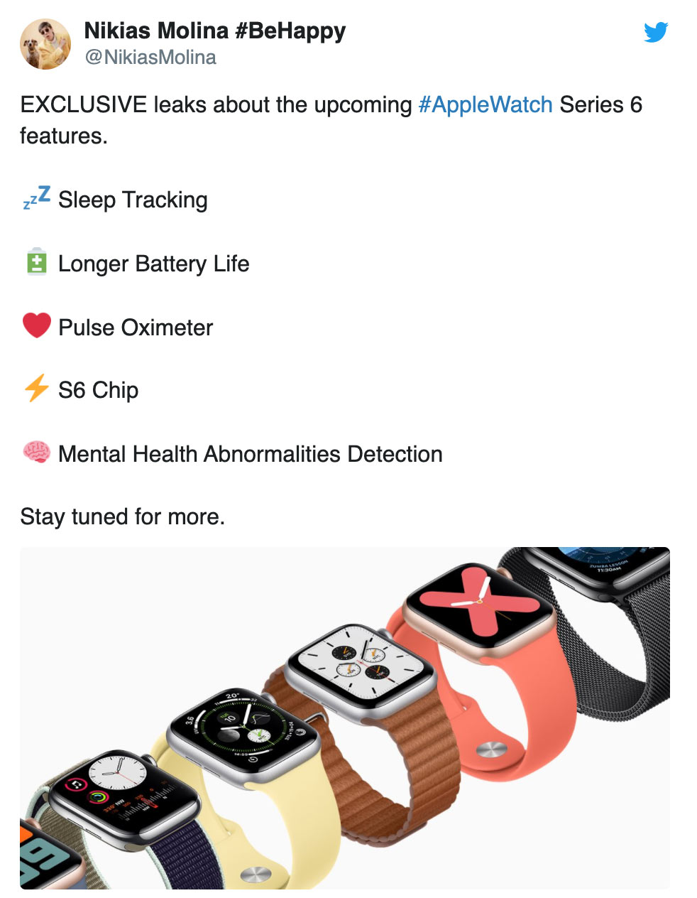nikias molina apple watch 6 leak just revealed top 5 features