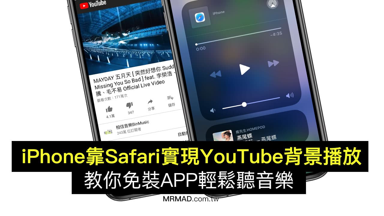 iphone safari youtube background playback