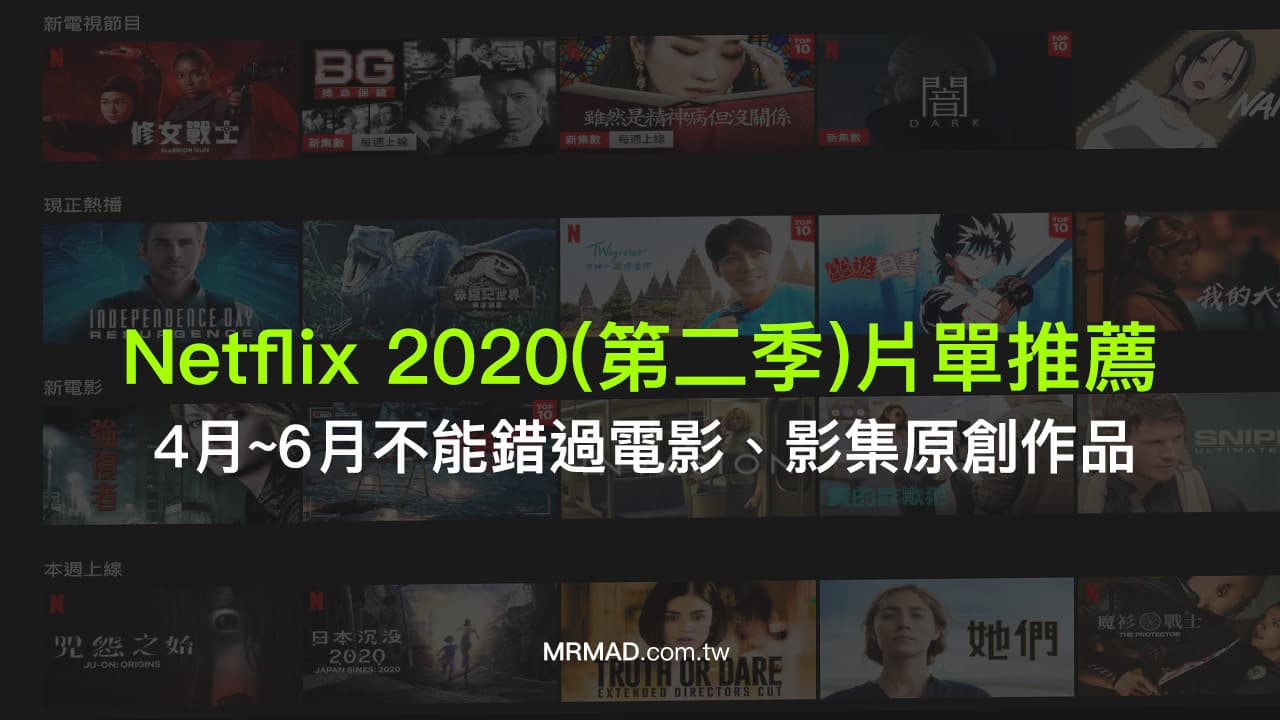 Netflix推薦2020：4月~6月絕不能錯過電影、影集原創片單