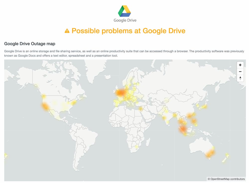 Gmail 和 Google 雲端全球爆發災情1