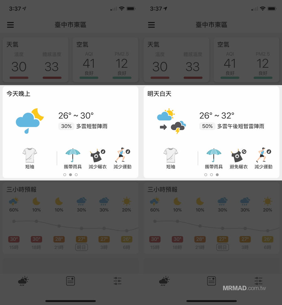 天氣即時預報 介面精美最易懂的App2