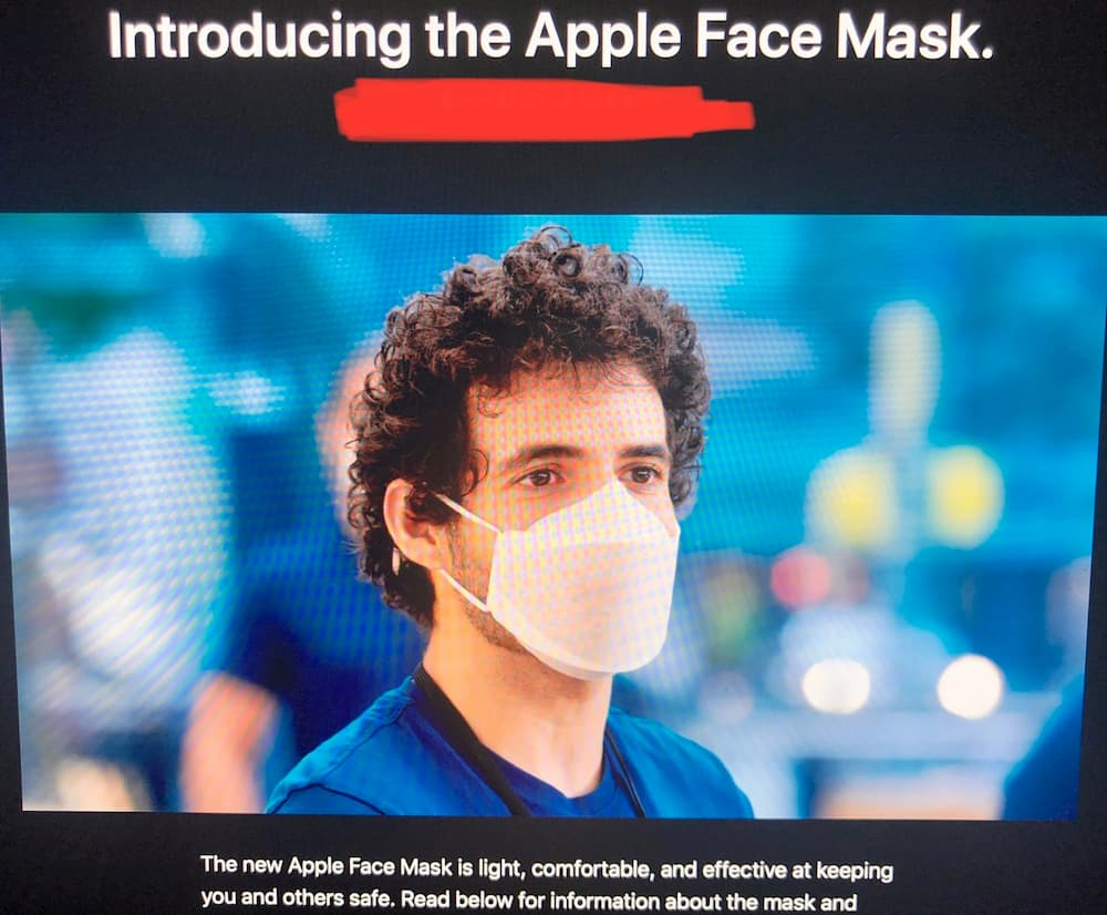 蘋果口罩 Apple Face Mask 專門針對內部員工設計1