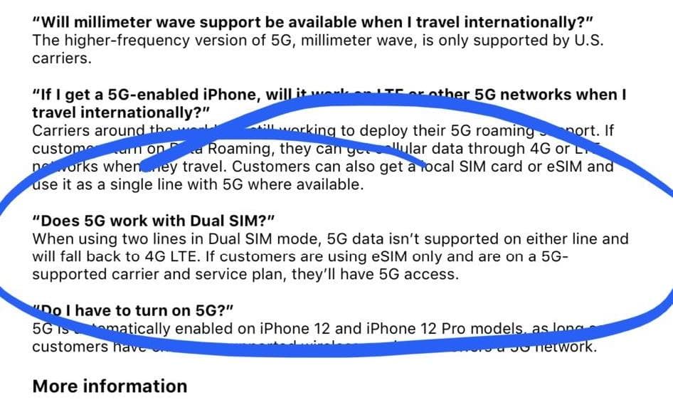 iphone 12 dual sim mode incompatible 5g 1