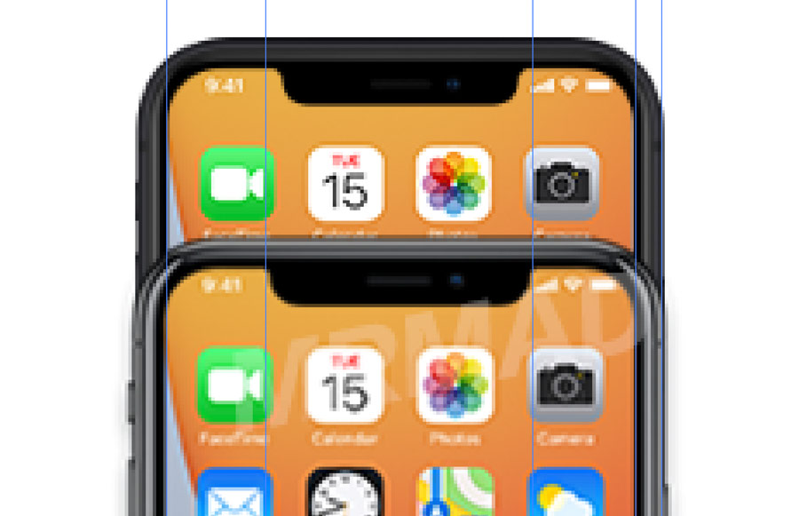 iCloud 圖片對比下圖 iPhone X 、上圖為 iPhone 12