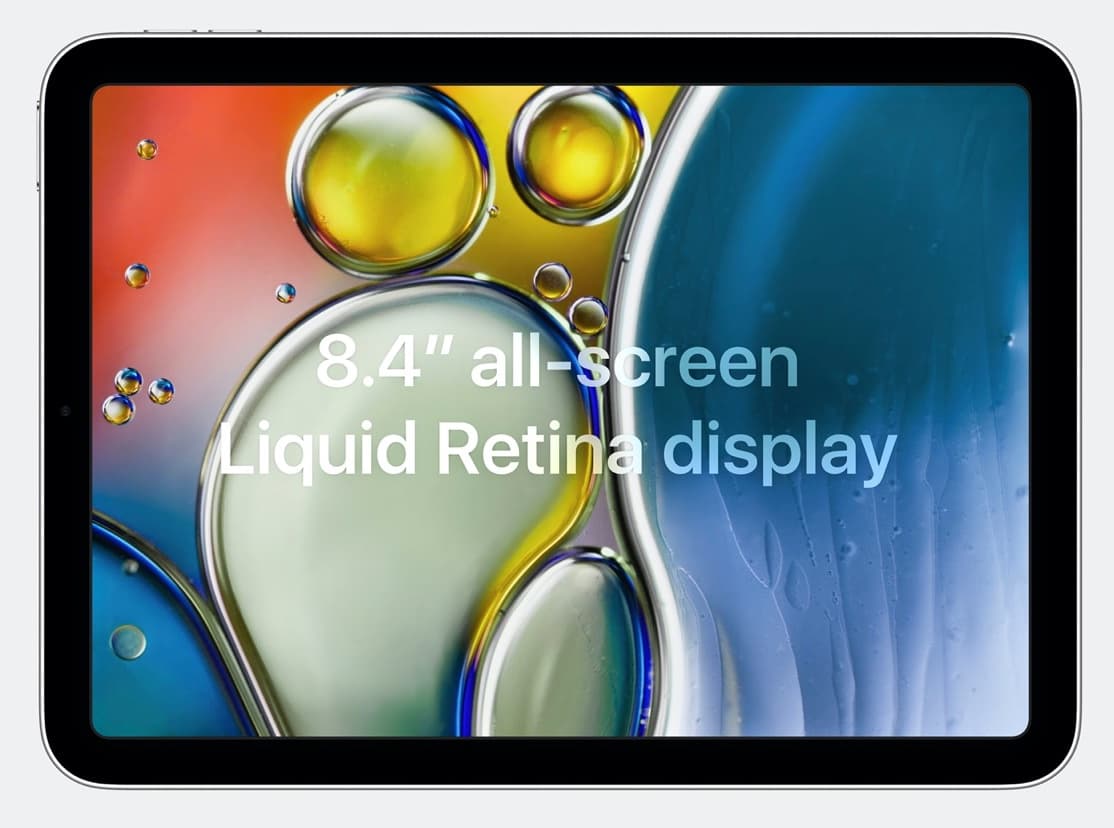 ipad mini6螢幕尺寸：8.4吋至9吋窄邊框螢幕