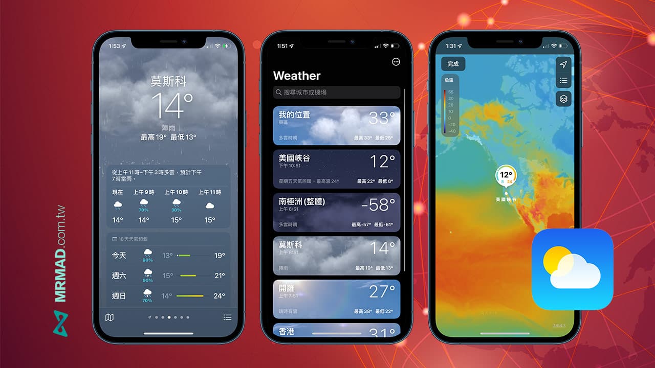 iOS 15天氣全面解析：iPhone下雨提示、氣溫、紫外線、空氣品質