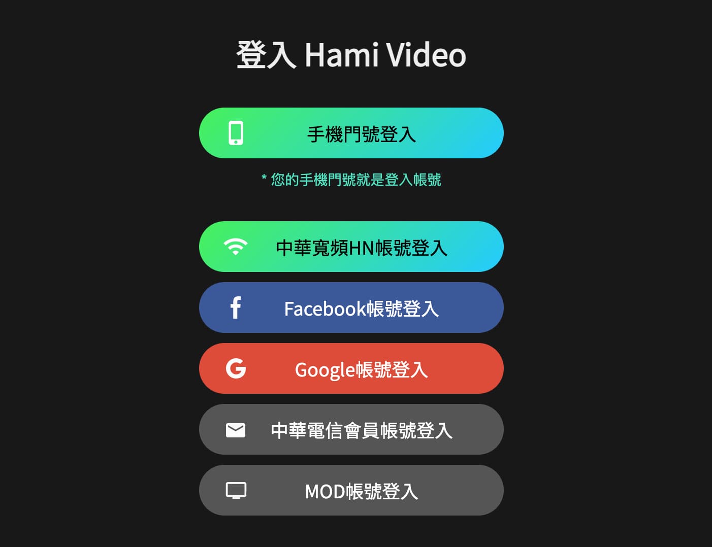 登入註冊 Hami Video 會員