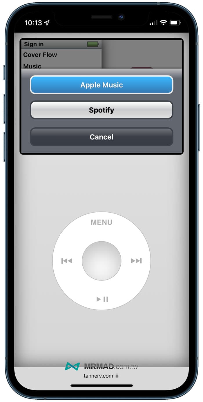 登入 Apple Music 或 Spotify 帳號1