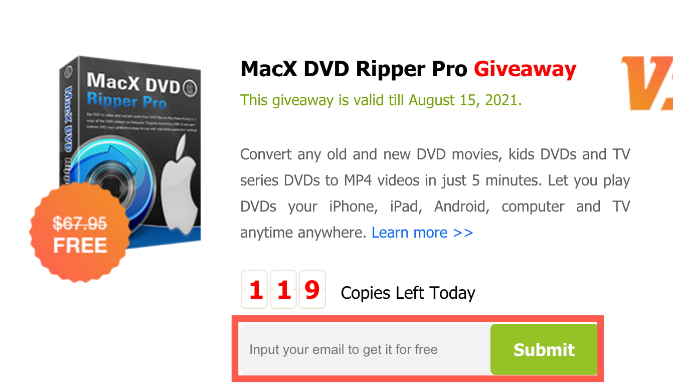 如何取得 MacX DVD Ripper Pro 序號1