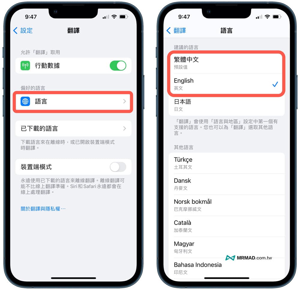 解決 iOS 15.1 翻譯App台灣中文繁體問題1