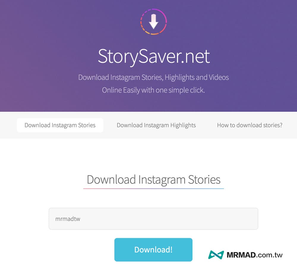 IG匿名瀏覽技巧2. StorySaver.net