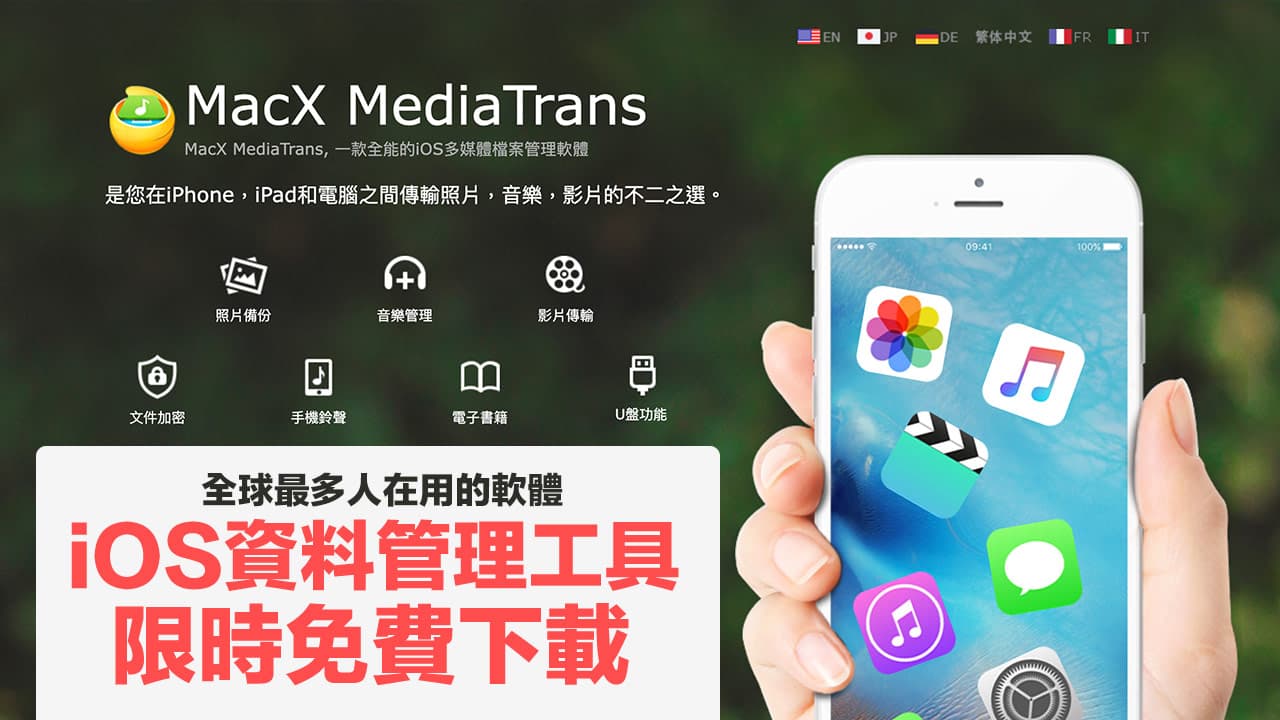 MacX Media Trans 萬聖節限時免費領取，超便利 iOS 傳輸資料工具