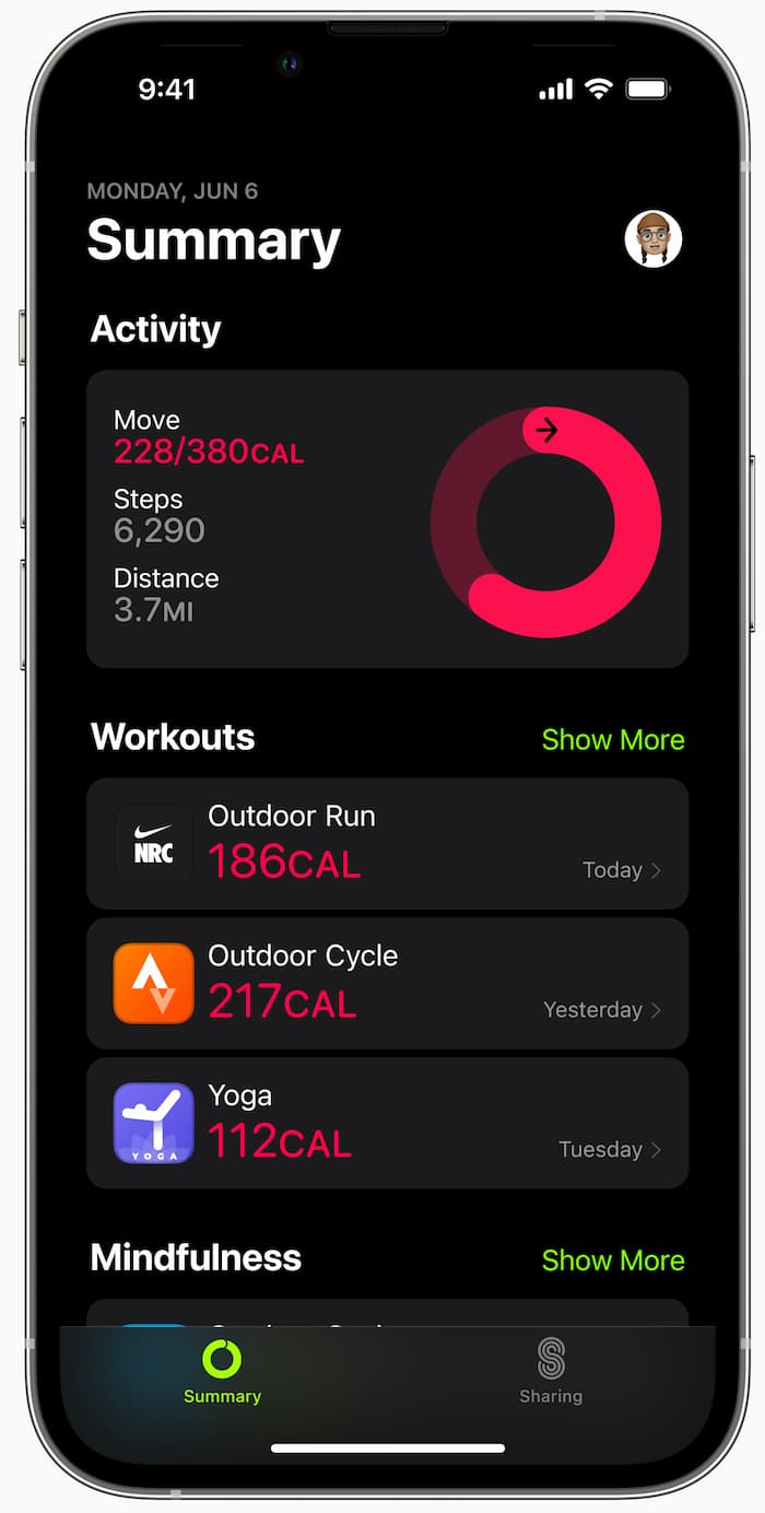 iPhone支援健身App追蹤