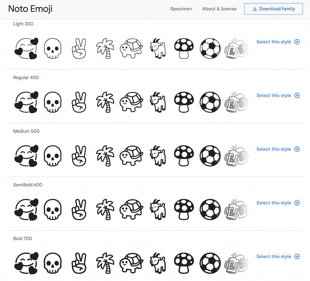 Google Noto Emoji 免費字體下載，超過3000種簡約表情符號5
