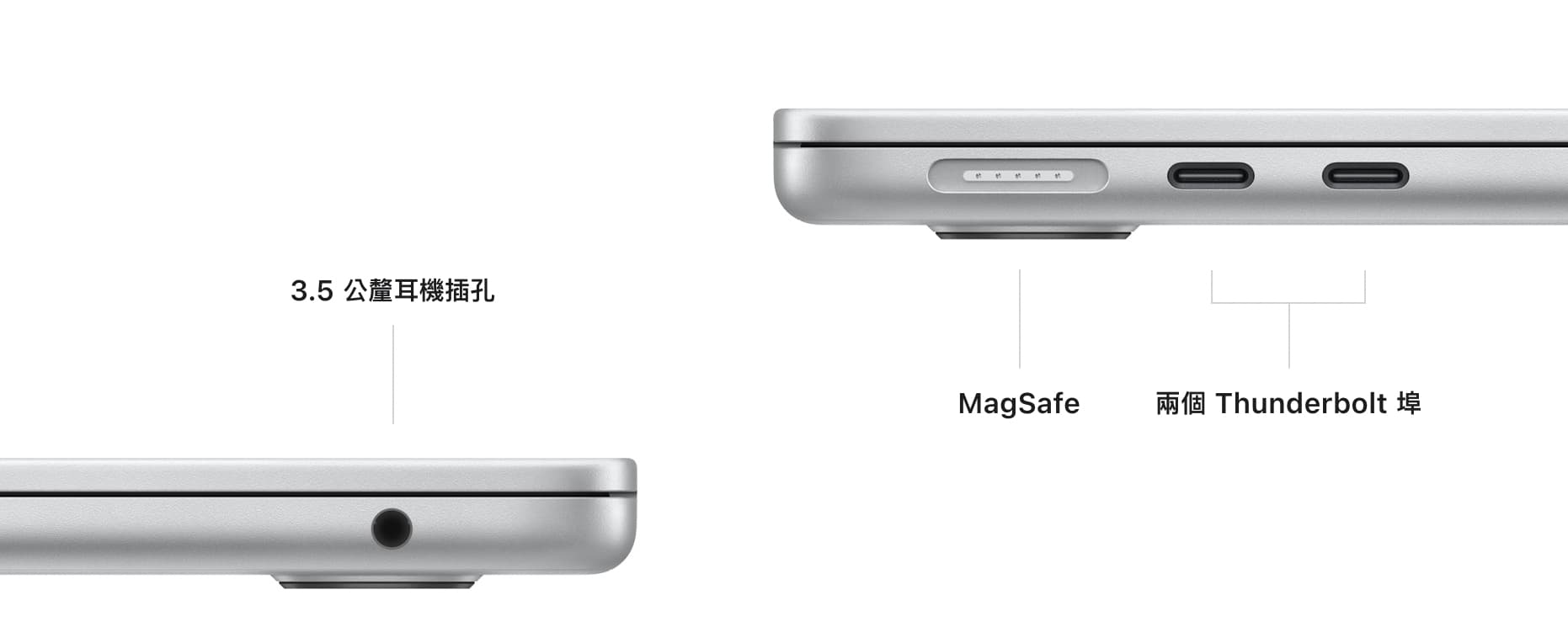 M2 MacBook Air 充電孔與接孔