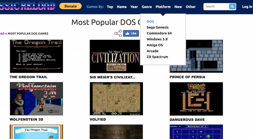 ClassicReload 六千款線上DOS遊戲大合集，免下載線上直接玩1
