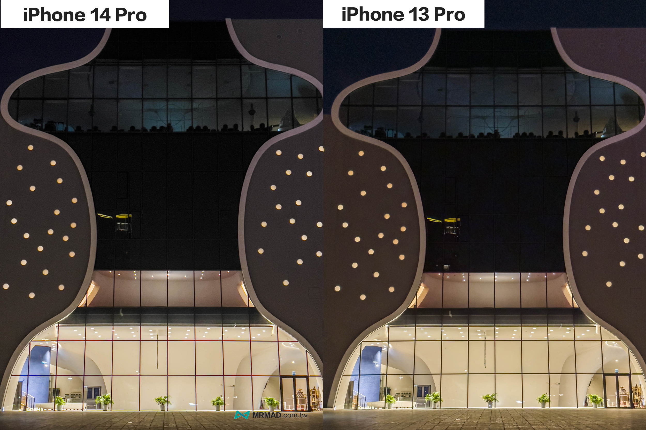 iPhone 14 Pro 2倍變焦 ProRAW鏡頭夜拍比較