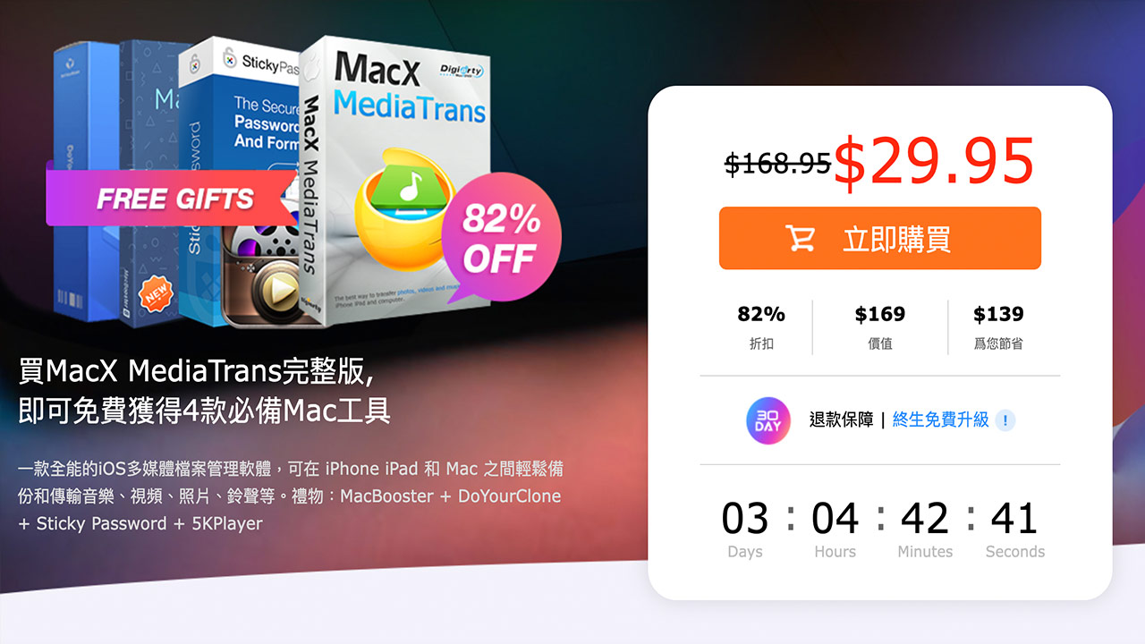 MacX MediaTrans 2022限時下殺2折，快閃優惠輕鬆同步iOS資料