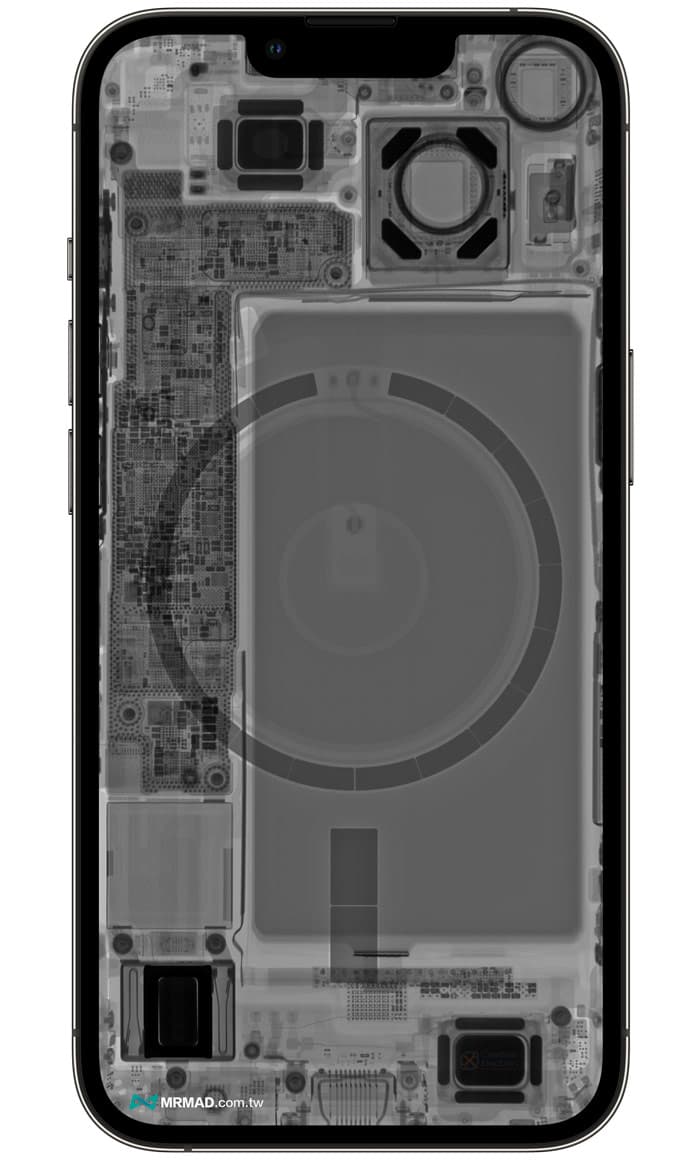 iPhone 14 零件桌布X光透視圖1