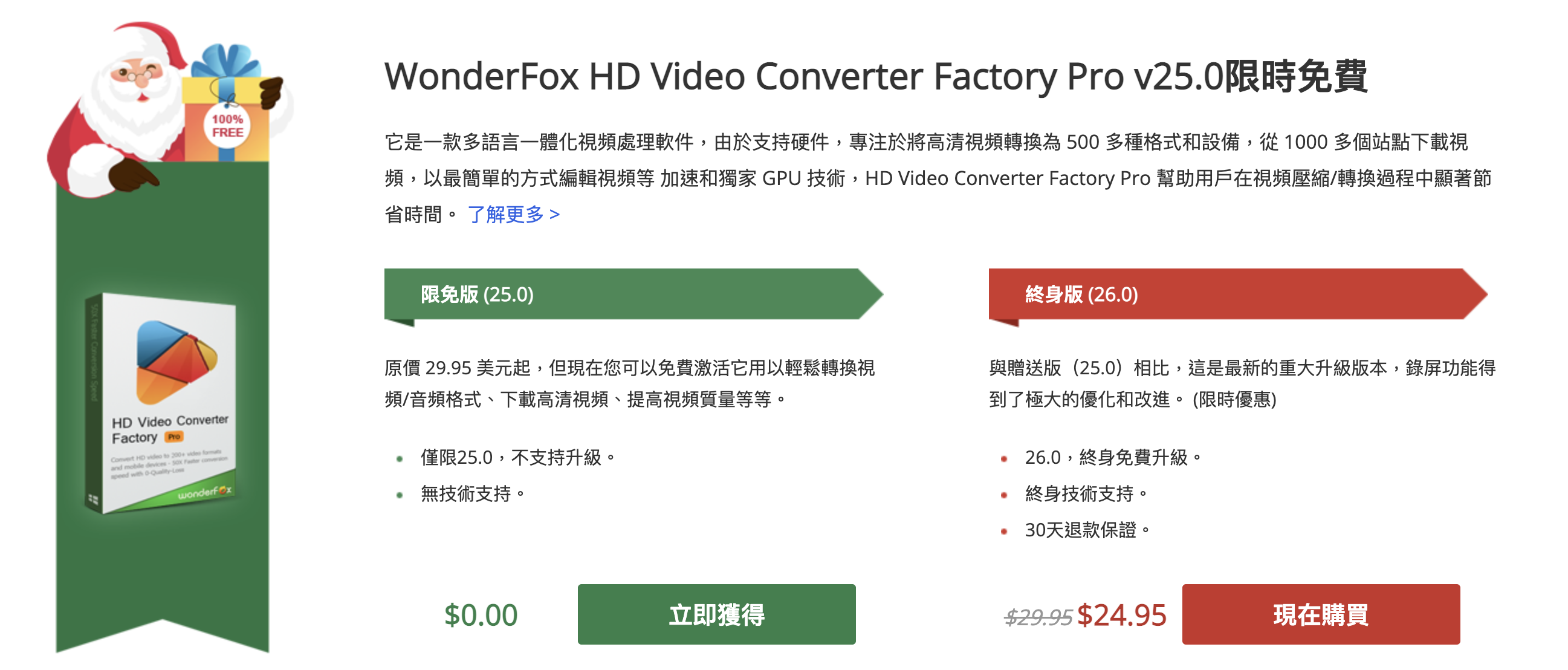 WonderFox 限時免費送 HD Video Converter Factory Pro v25.0