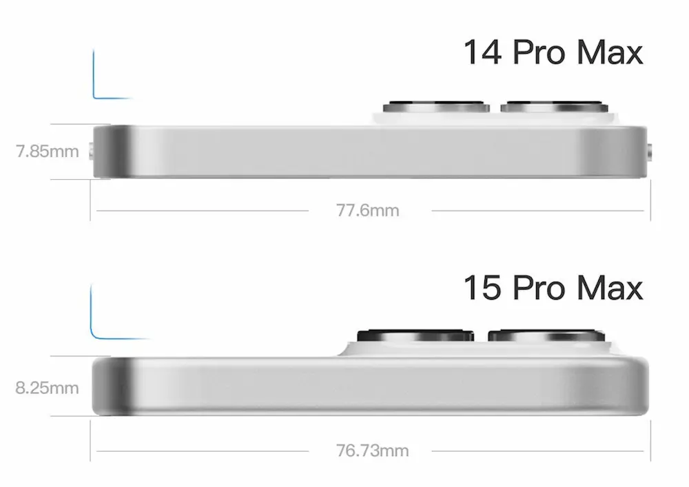 iPhone 15 Pro Max 外觀設計圖片流出，揭露機身造型與尺寸3