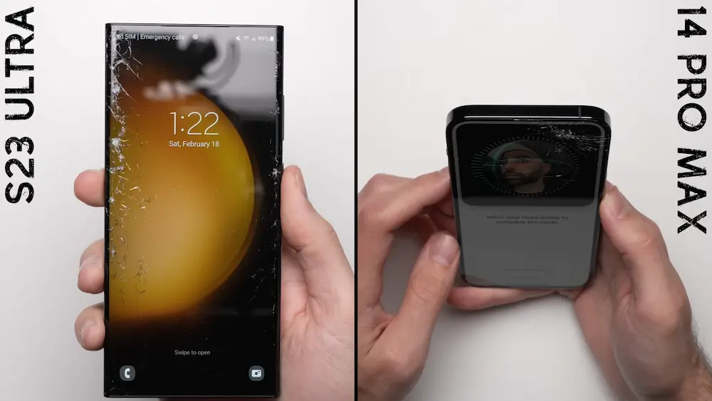 iPhone 14 Pro Max 與 Galaxy S23 Ultra 耐摔性能比較5
