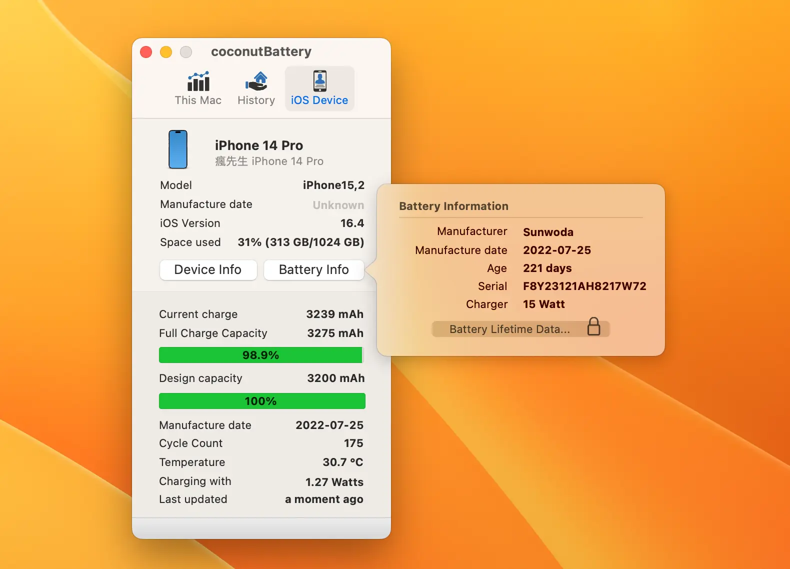 Mac 電腦查詢 iPhone 電池循環次數工具推薦2