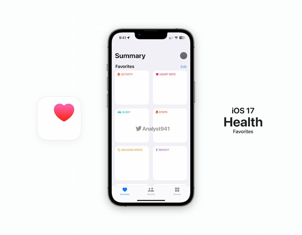 iOS 17 健康 App 新介面改進