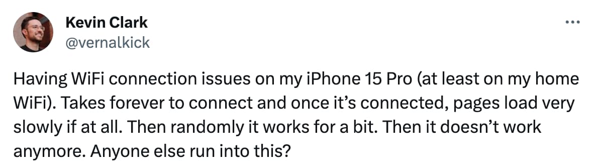 iOS 17 WiFi 斷線連線慢災情不只有iPhone 15受影響