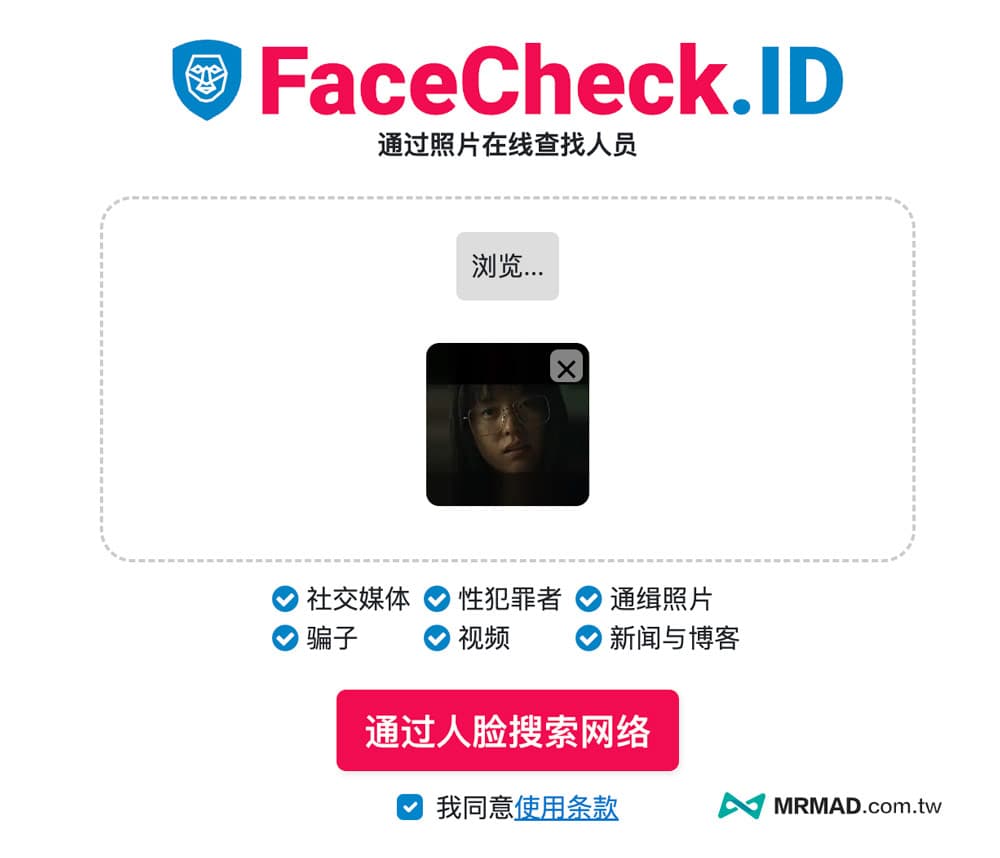 如何使用 FaceCheck ID 人臉照片線上找人5