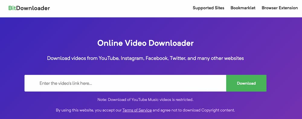 BitDownloader Online Video Downloader：免費線上下載 YouTube、IG、FB 等百大社群網站影片