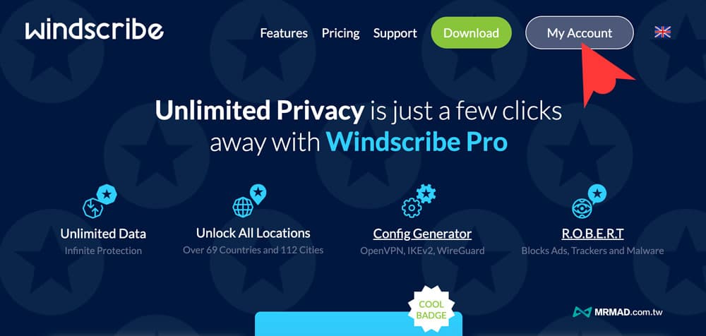 如何領取 Windscribe VPN 免費 30GB 流量教學4