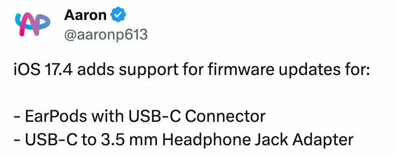 蘋果配件 USB-C 韌體更新