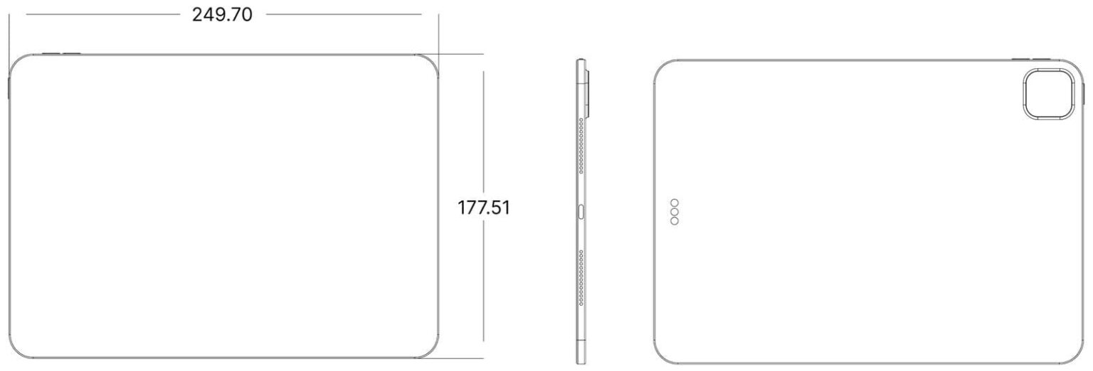 2024 款iPad Pro CAD 圖曝光！機身明顯進一步增大 瘋先生