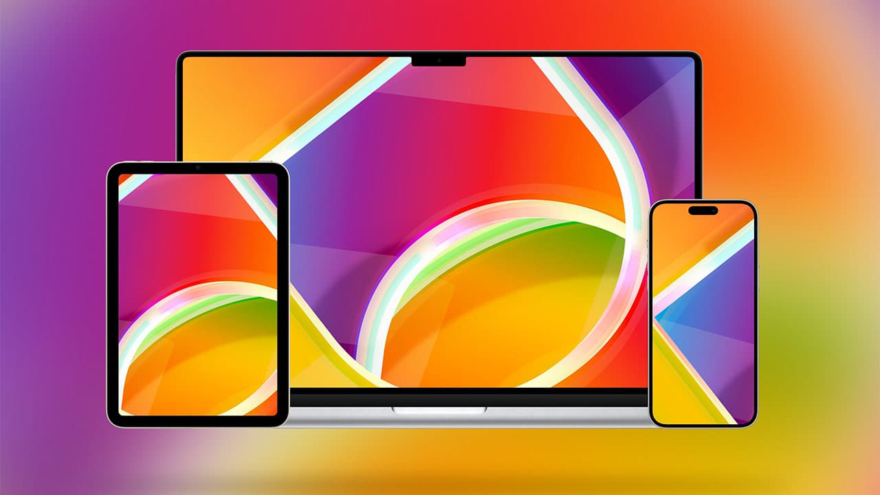 4 款高質感蘋果彩虹玻璃桌布下載，超適合iPhone、iPad和Mac套用