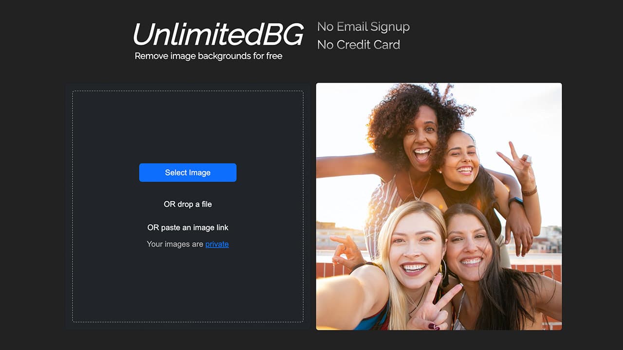 UnlimitedBG 免付費線上免費去背景移除和高清圖下載網站