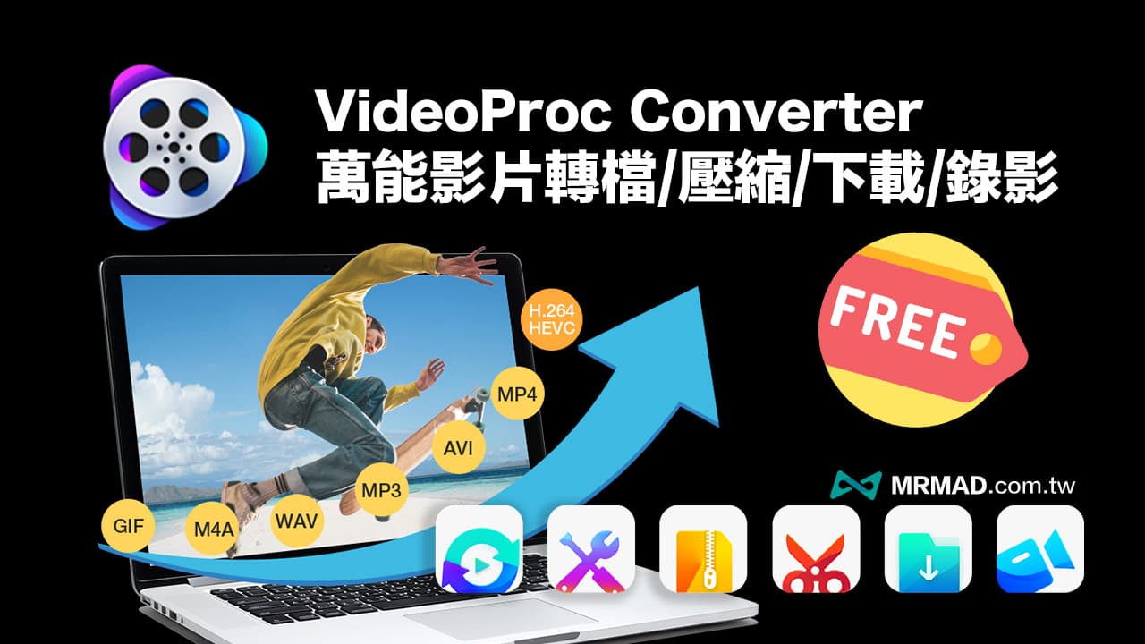 VideoProc Converter 限時免費序號立即領！萬用影像轉檔/壓縮、下載影片和錄影工具