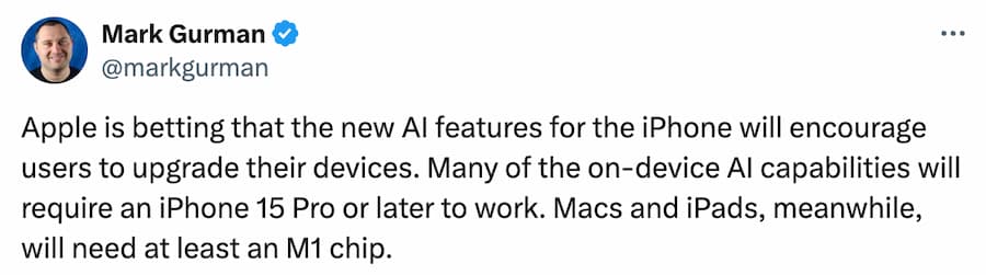 想用iOS 18 AI 功能？蘋果將限制高階iPhone 15 機型才能支援 1