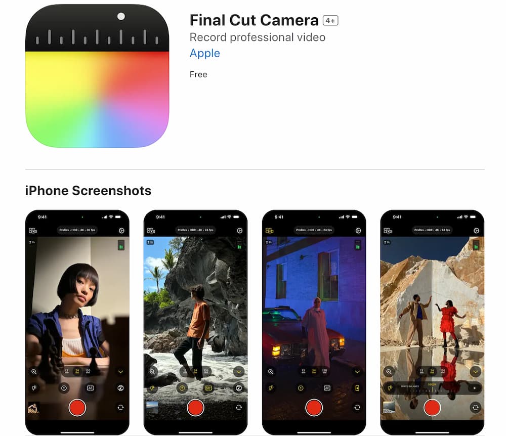 Final Cut Camera  iPhone 專業級免費錄影拍攝工具