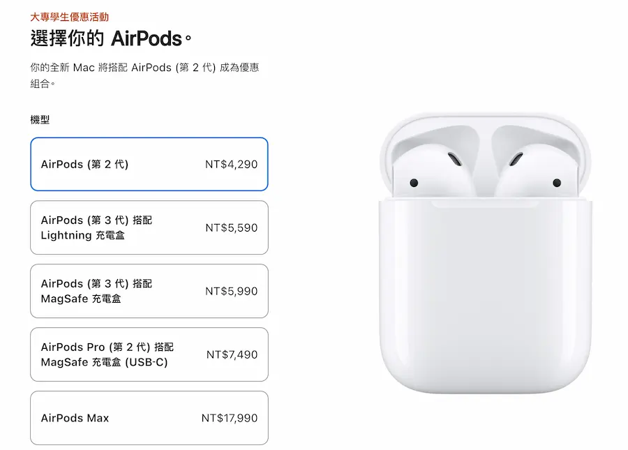 AirPods 2 代加價升級