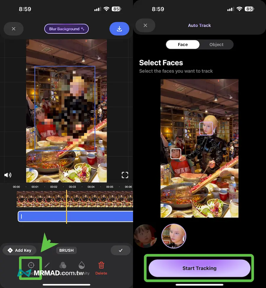 iPhone 影片馬賽克APP《Blur Video Background & Face》操作方式 3