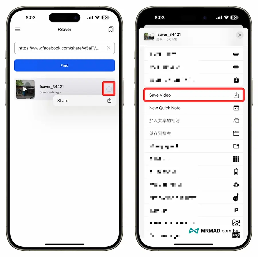 《FSaver》手機下載FB影片iPhone App 使用方式 3